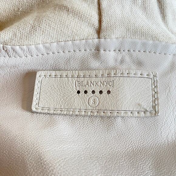 BLANK NYC Private Practice Wrap Jacket Cream Small Off White Leather Moto Biker - Picture 5 of 10